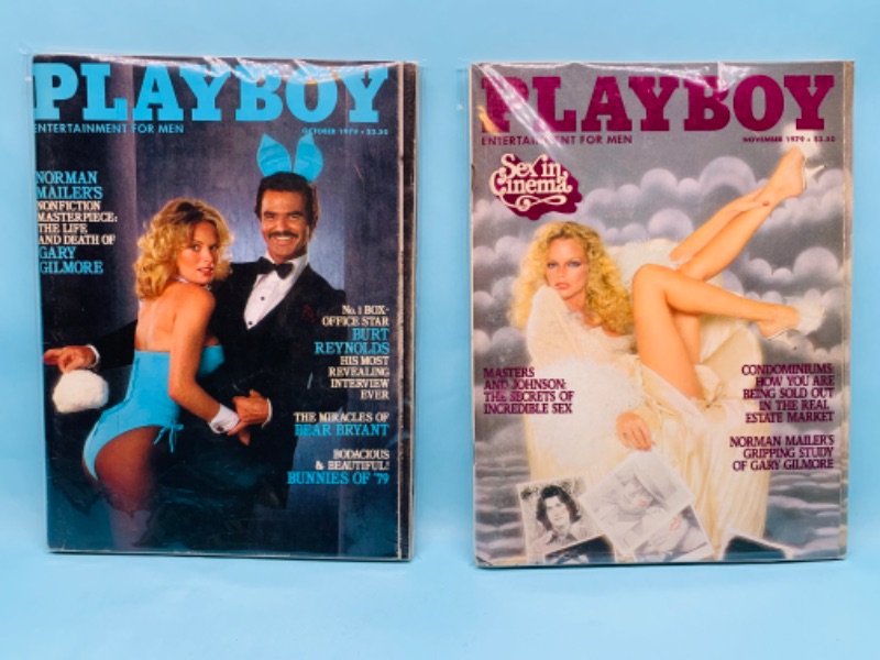 Photo 1 of 803396…adults only- 2 vintage 1979 playboy magazines in plastic sleeves 