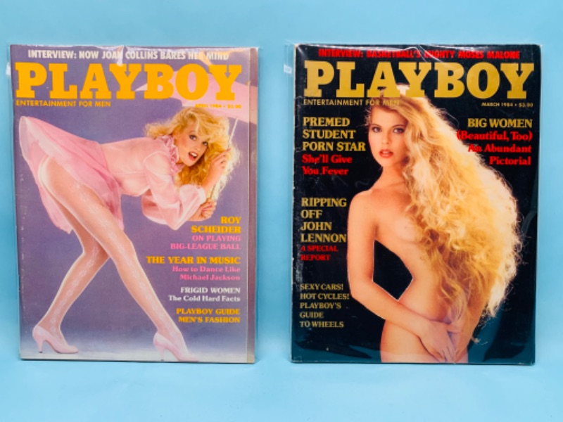 Photo 1 of 803404…adults only- 2 vintage 1984 playboy magazines in plastic sleeves 