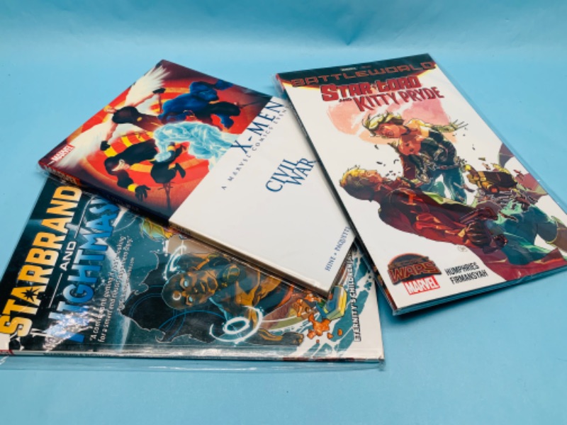 Photo 1 of 803408…3 marvel paperback novels in plastic sleeves 