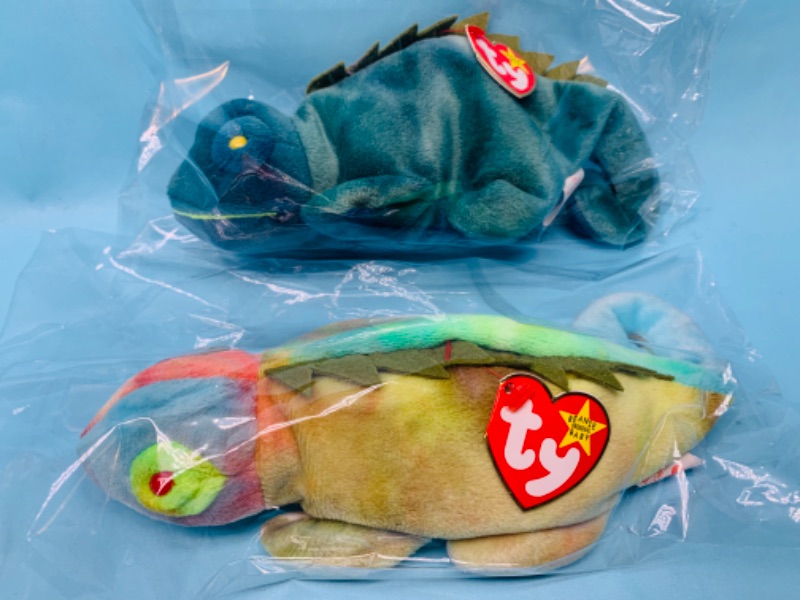 Photo 2 of 803413…2 TY beanie babies lizards in plastic bags 