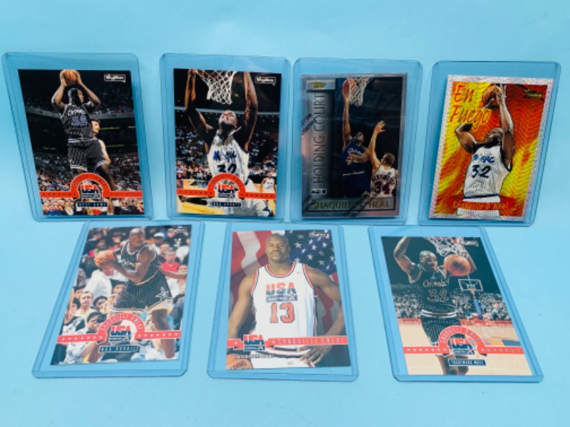 Photo 1 of 803414… 7 Shaquille O’Neal trading cards in hard plastic sleeves