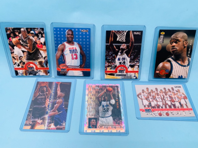 Photo 1 of 803415… 7 Shaquille O’Neal trading cards in hard plastic sleeves