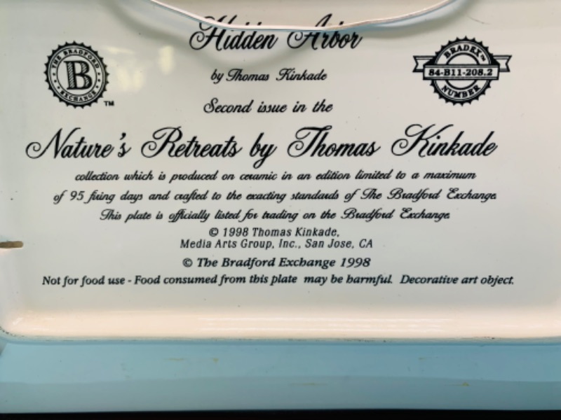 Photo 2 of 803437…Bradford exchange Thomas kinkade framed collectors plate