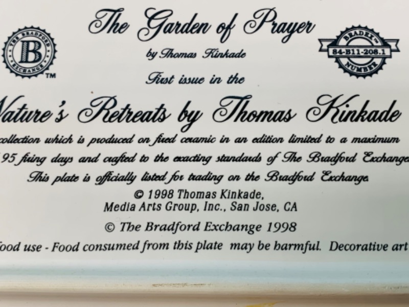 Photo 2 of 803438…Bradford exchange Thomas kinkade framed collectors plate 