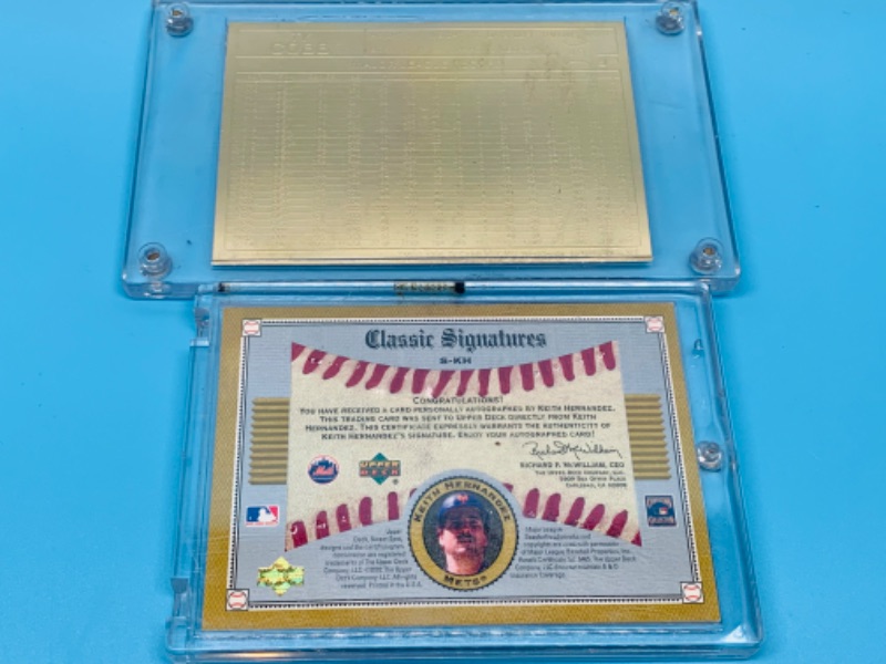 Photo 2 of 803446…autographed Keith Hernandez card and  Ty Cobb 22 kt gold Danbury mint card in hard plastic cases 