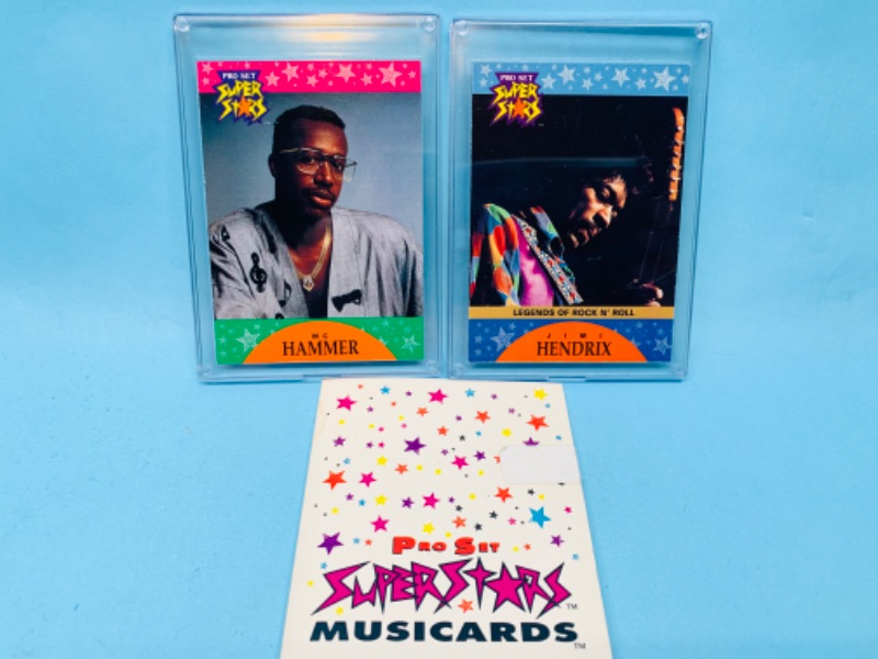 Photo 2 of 803451…pro set superstars promo musicards  mc hammer and Jimi Hendrix in hard plastic cases 