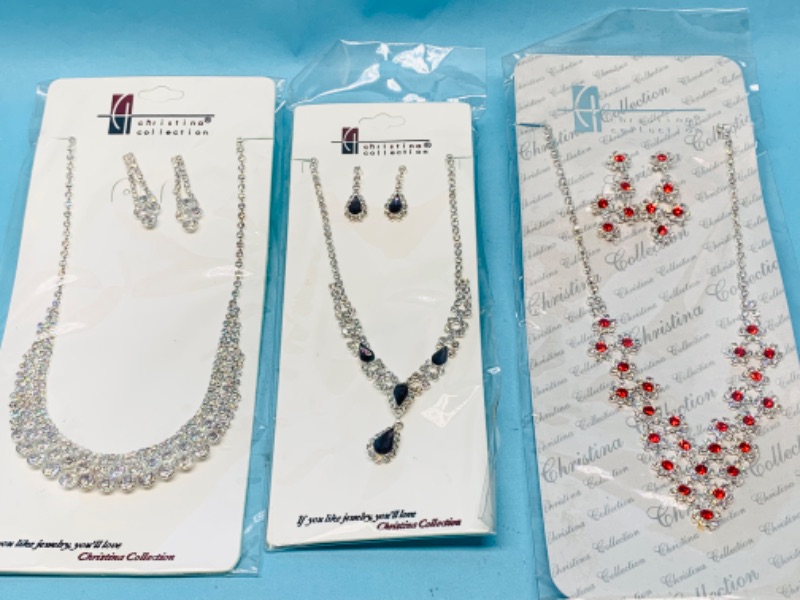 Photo 1 of 803459…3 fashion jewelry necklace and pierced earrings sets in packages 