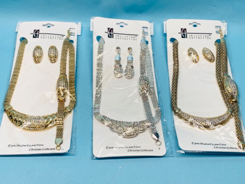 Photo 1 of 803462… 3 fashion jewelry necklace, bracelet, and pierced earrings sets in packages 