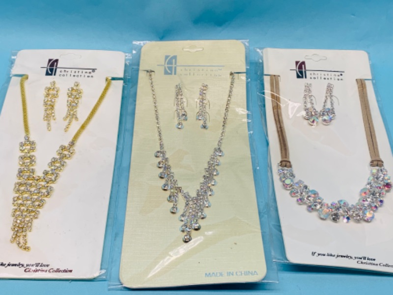 Photo 1 of 803463… 3 fashion jewelry necklace and pierced earrings sets in packages 