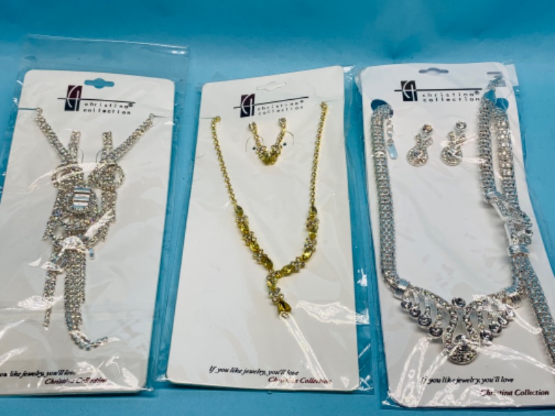 Photo 1 of 803464…3 fashion jewelry necklace and pierced earrings sets in packages 