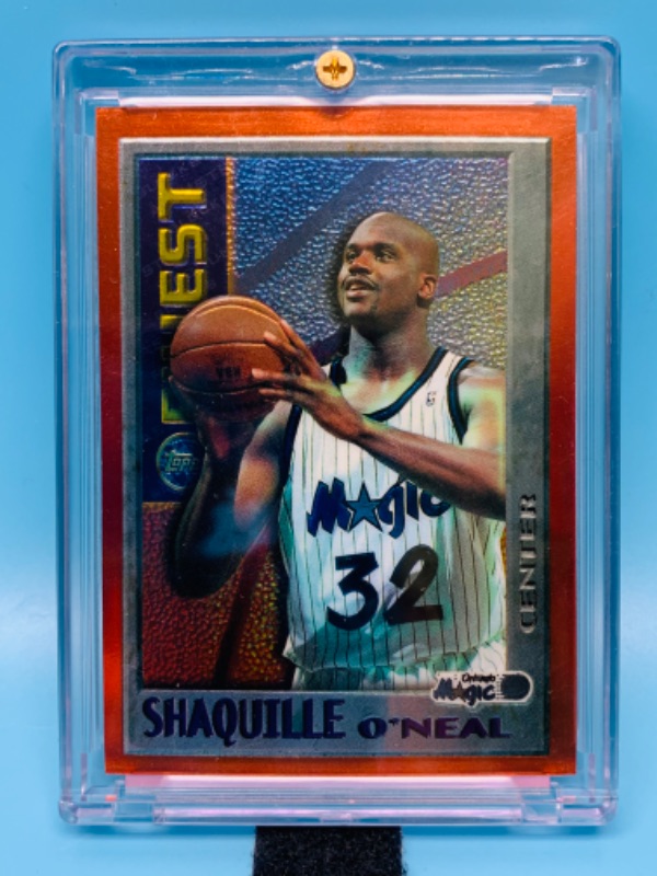 Photo 1 of 803466…topps finest Shaquille O’Neal chrome card M 22 in hard plastic case