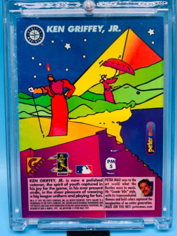 Photo 2 of 803467…topps petter max artist ken Griffey Jr. gallery card in hard plastic case 