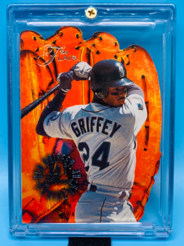 Photo 1 of 803469….flair hot glove ken Griffey Jr. card 3 in hard plastic case 