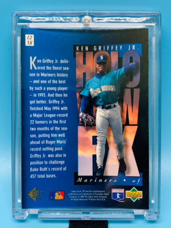 Photo 2 of 803471…holo view fx Ken Griffey Jr. card 12 blue in hard plastic case