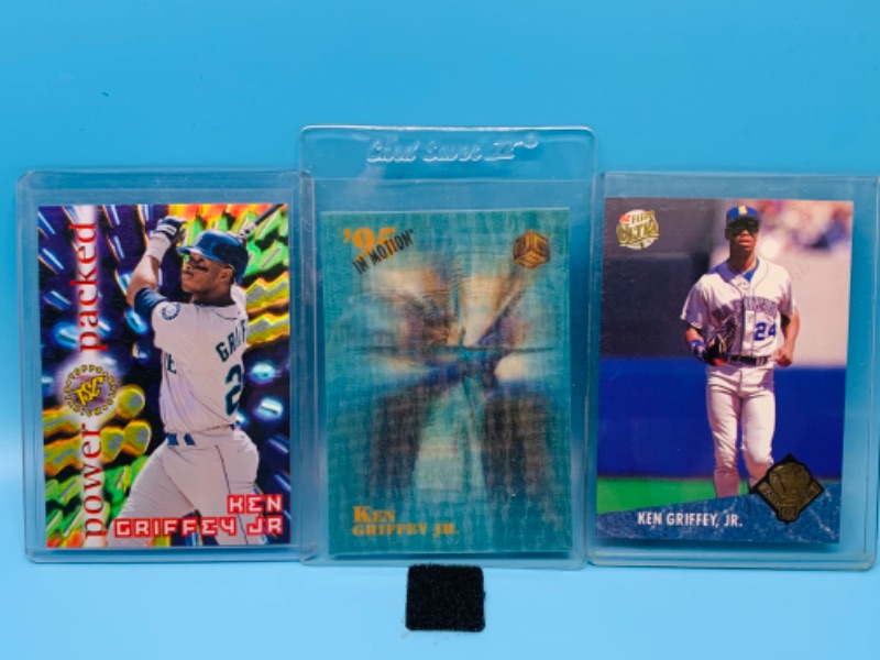 Photo 1 of 803472…3 Ken Griffey Junior trading cards in hard plastic sleeves