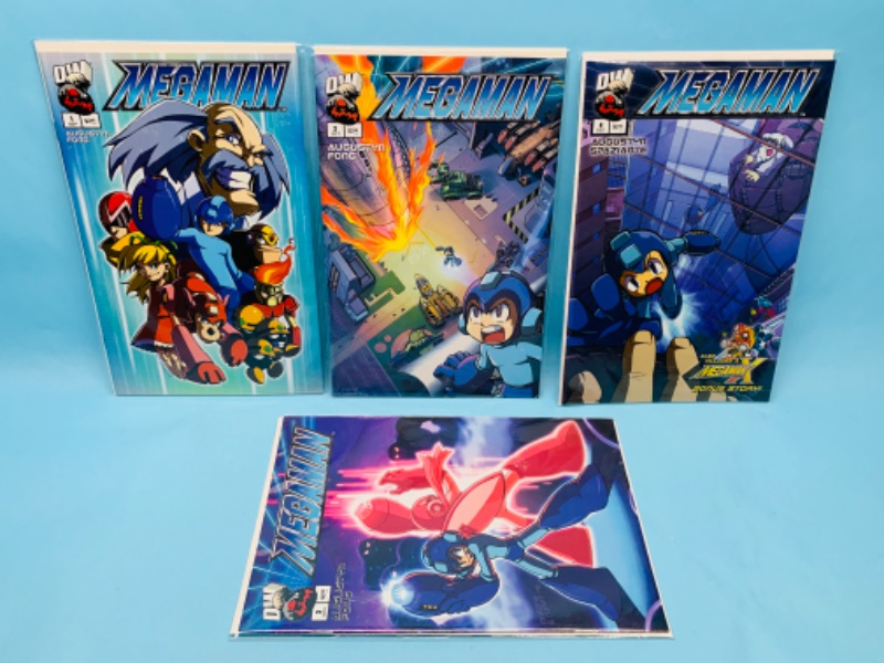 Photo 1 of 803498… four megaman 1-4 comics in plastic sleeves