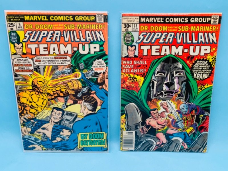 Photo 1 of 803501…2 vintage $.25 and $.30 Super villain team up comics in plastic sleeves