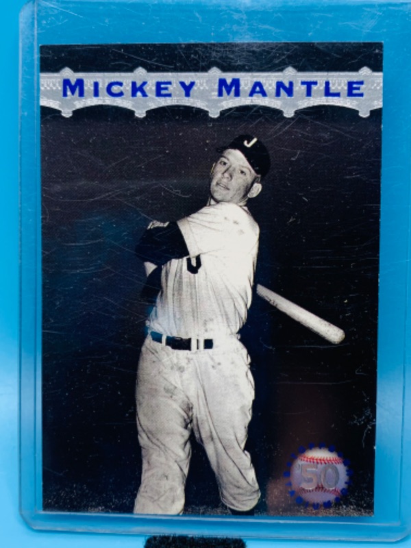 Photo 1 of 803517 … 1996 topps stadium club Mickey Mantle card in hard plastic sleeve 