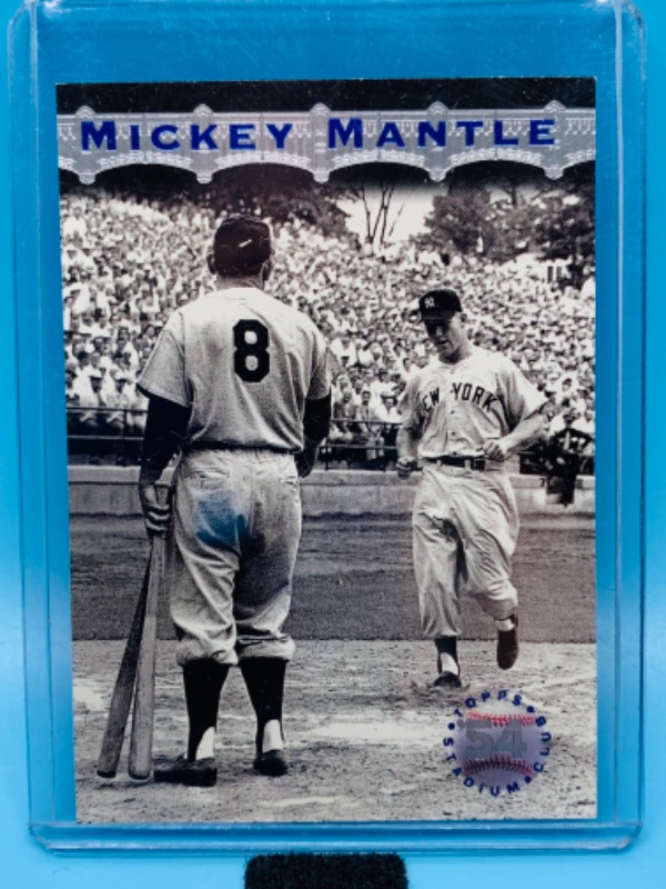 Photo 1 of 803526…1996  topps stadium club Mickey Mantle card in hard plastic sleeve 