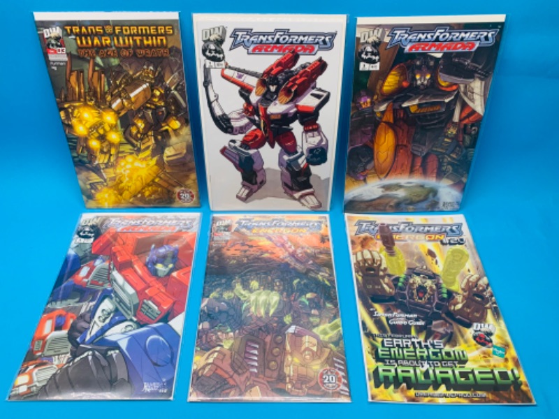 Photo 1 of 803570…6 transformers comics in plastic sleeves 