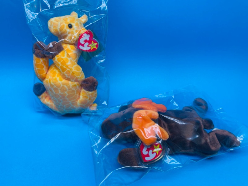 Photo 1 of 803574… 2 TY beanie babies in plastic bags 