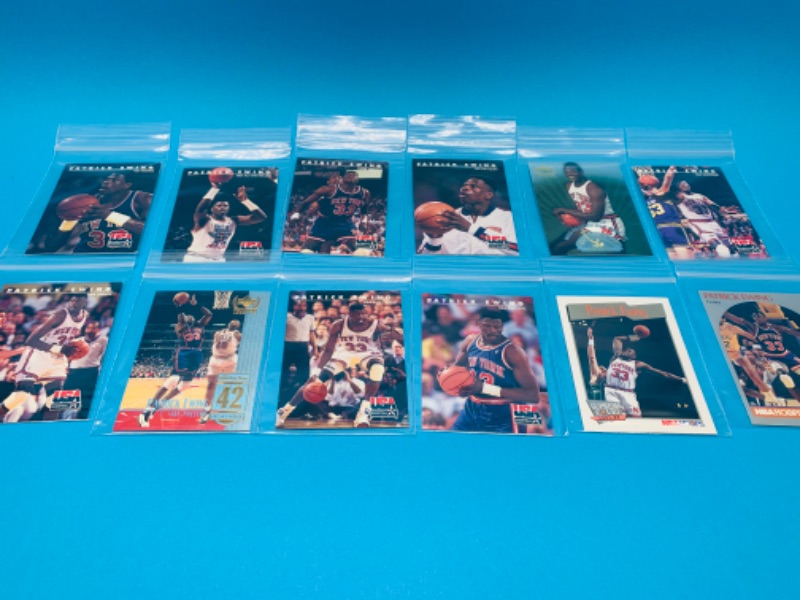 Photo 3 of 803597…12 Patrick Ewing trading cards in plastic sleeves 