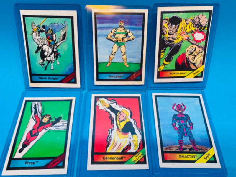 Photo 1 of 803605…6 vintage 1987 marvel series 1 cards in hard plastic sleeves 