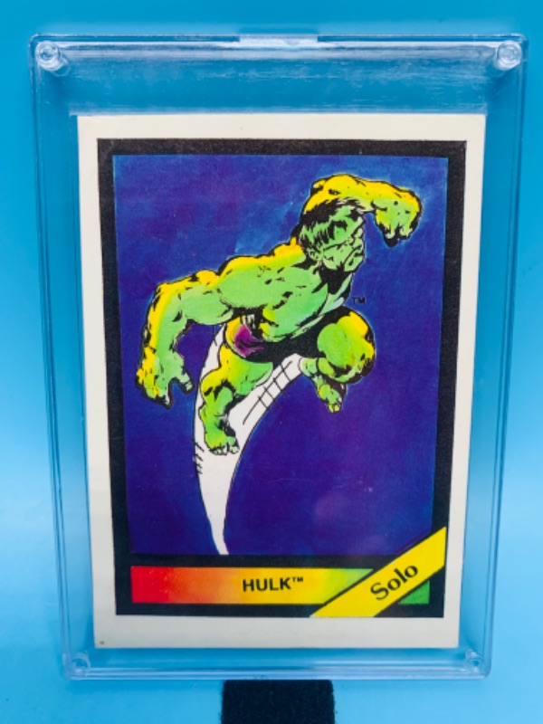 Photo 1 of 803608…vintage 1987 marvel hulk series 1 card 76 in hard plastic case 