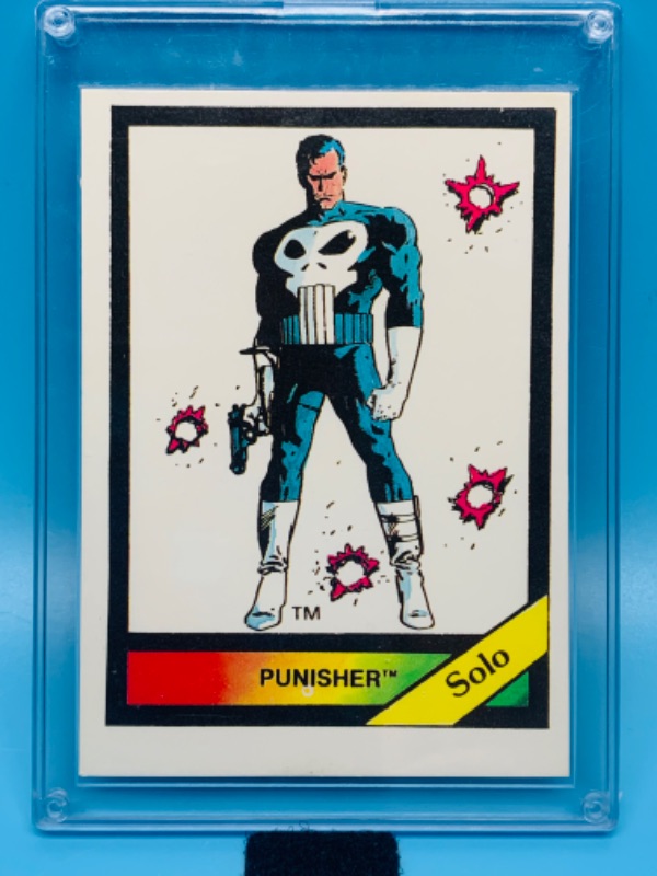 Photo 1 of 803609…vintage 1987 marvel punisher series 1 card 68 in hard plastic case 