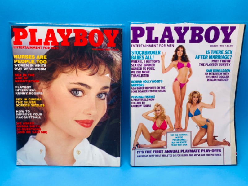 Photo 1 of 803659…adults only playboy magazines from 1983 in plastic sleeves 