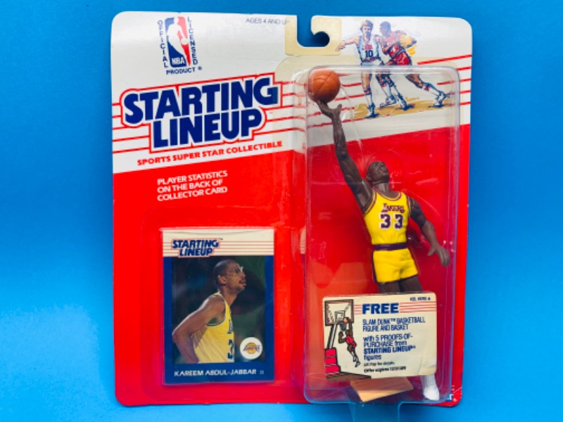 Photo 1 of 803689…starting line up Kareem Abdul jabbar basketball figure in original package 