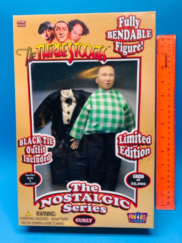 Photo 1 of 803691…the three stooges curly fully bendable figure in original box 