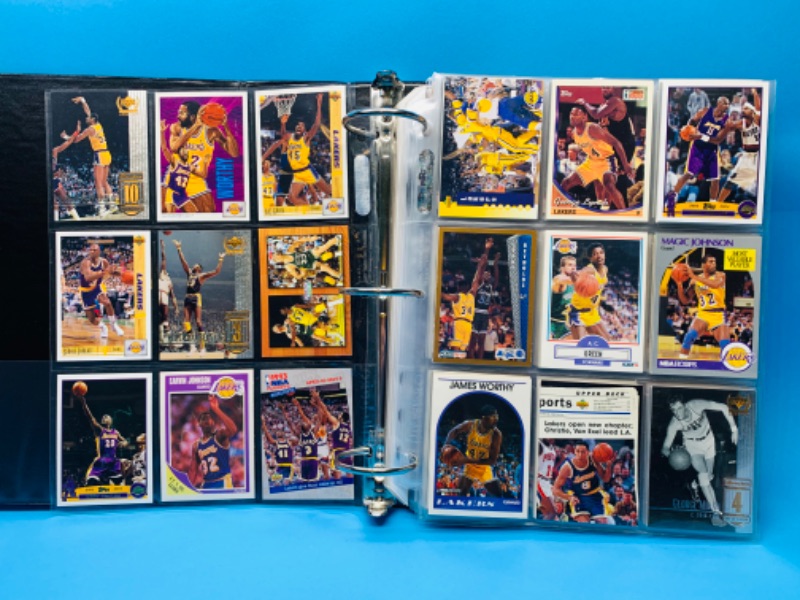 Photo 1 of 803693…153 Los Angeles Lakers trading cards in binder not all pages are photographed 