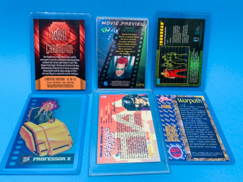 Photo 2 of 803700… 6 vintage comic cards in hard plastic sleeves- misc chromium, foil, marvel, and more 