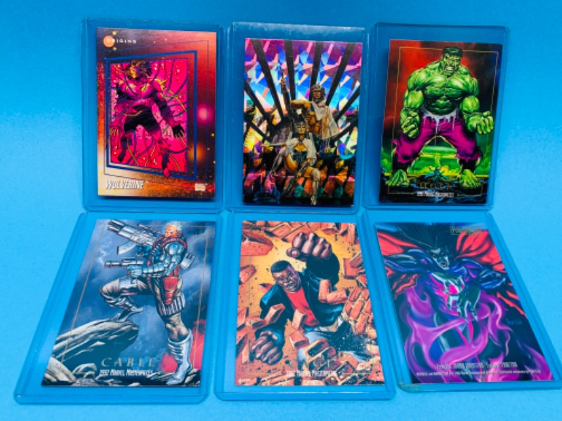 Photo 1 of 803703… 6 vintage comic cards in hard plastic sleeves- misc chromium, foil, marvel, and more 