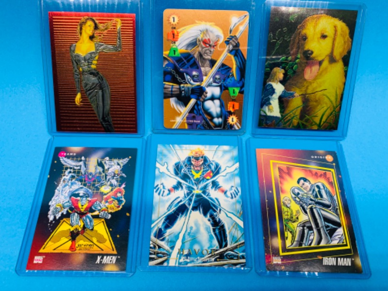 Photo 1 of 803708… 6 vintage comic cards in hard plastic sleeves- misc chromium, foil, marvel, and more 