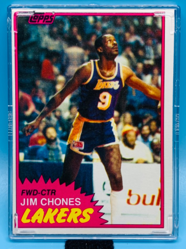 Photo 1 of 803725…topps 1981 Jim chones Los Angeles Lakers card 76 in hard plastic case 