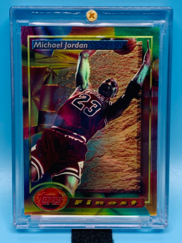 Photo 3 of 803728…topps finest Michael Jordan card 1 in hard plastic case 