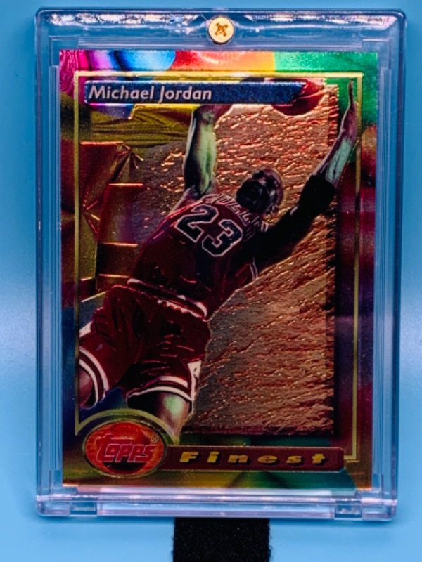 Photo 4 of 803728…topps finest Michael Jordan card 1 in hard plastic case 