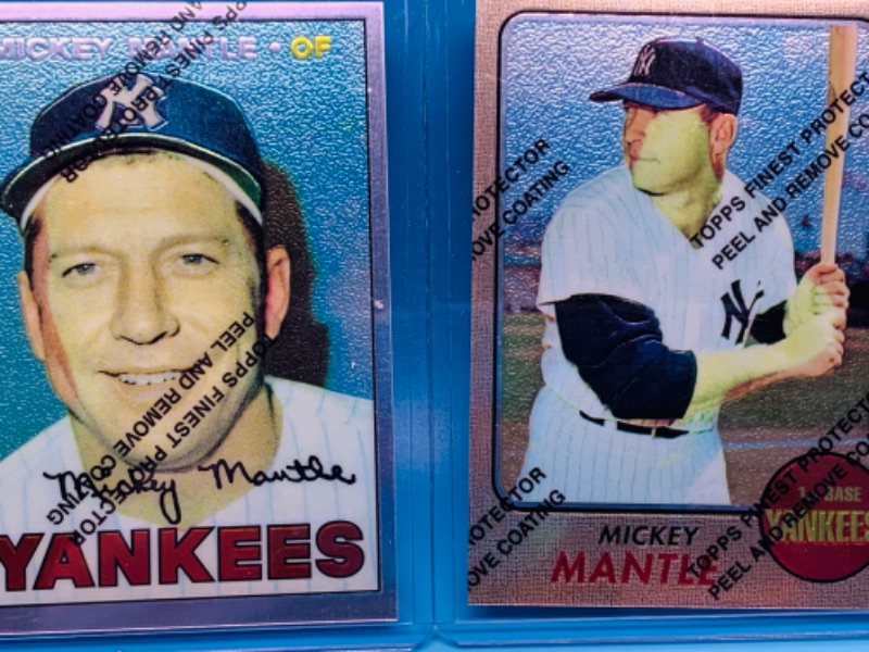 Photo 3 of 803736…1996 topps chromium Mickey Mantle commemorative cards 17, 18, and 19 unpeeled in hard plastic sleeves 