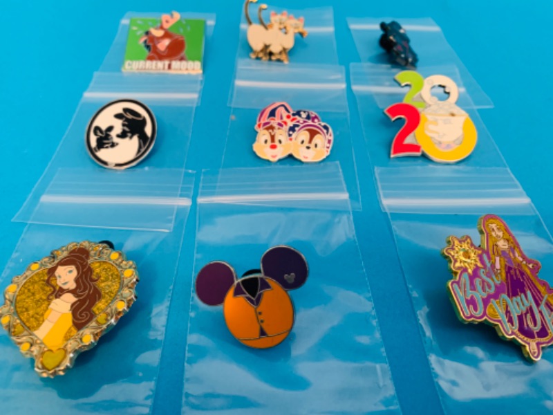 Photo 1 of 803785…9 Disney pins in plastic bags 