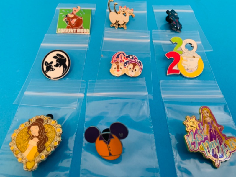 Photo 5 of 803785…9 Disney pins in plastic bags 