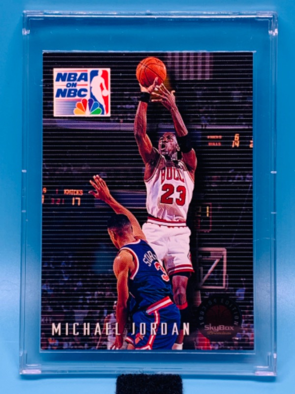 Photo 1 of 803813… Skybox Michael Jordan card 14 NBA on NBC card in hard plastic case