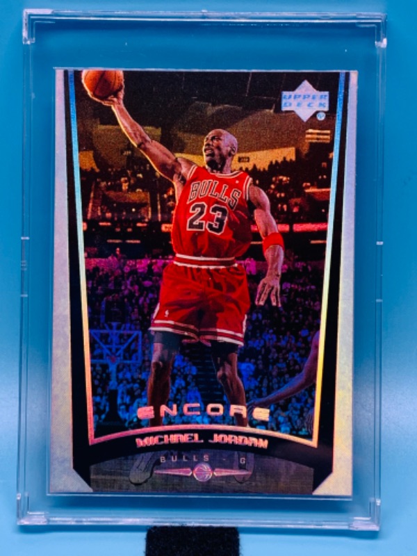 Photo 1 of 803816…upper deck encore Michael Jordan card 112 in hard plastic case