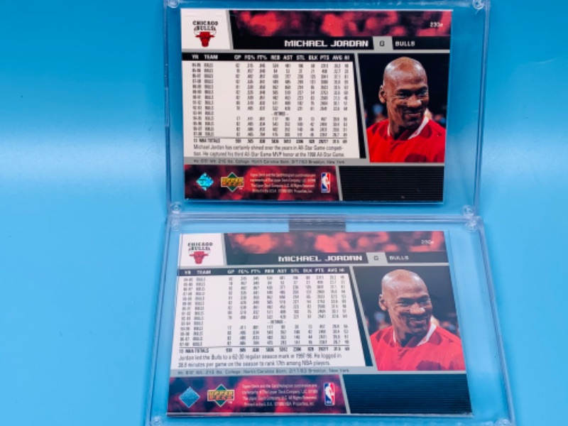 Photo 2 of 803819… 2 upper deck Michael Jordan cards 230 E and 230 C in hard plastic cases
