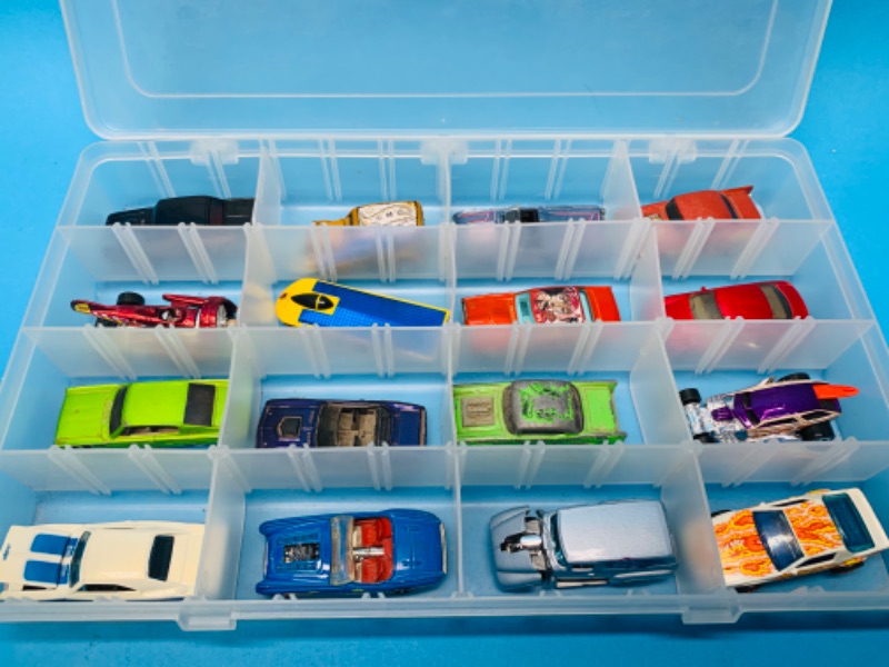 Photo 1 of 803834…16 hot wheels die cast cars in organizer case