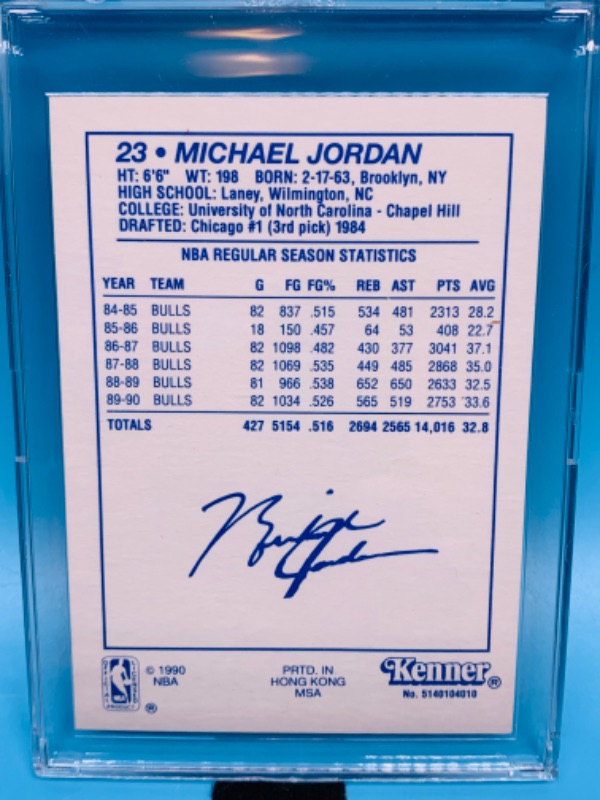 Photo 2 of 803860… starting lineup 1990 edition Michael Jordan card in hard plastic case