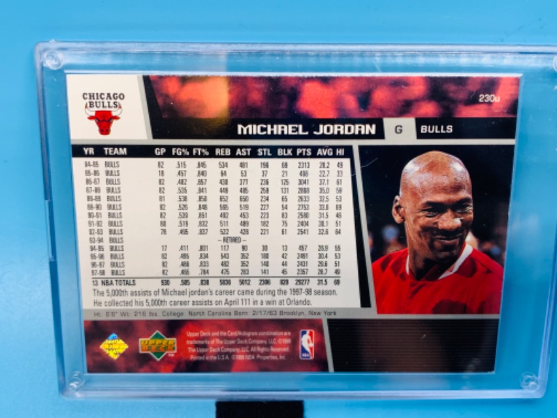 Photo 2 of 803861… upper deck Michael Jordan card 230U in hard plastic case