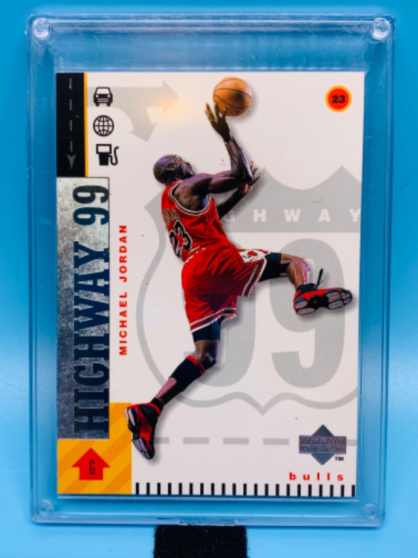 Photo 1 of 803862… upper deck Highway 99 Michael Jordan card 290 in hard plastic case