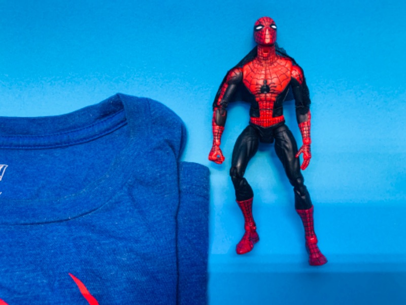 Photo 2 of 803890…size 2xl marvel shirt and Spider-Man figure 